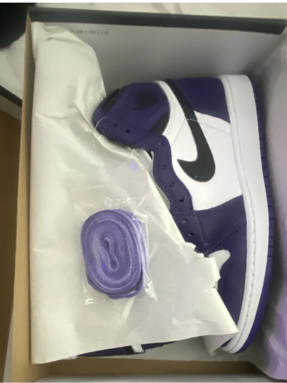 Jordan Kids High-Top Sneakers in Purple, White and Black